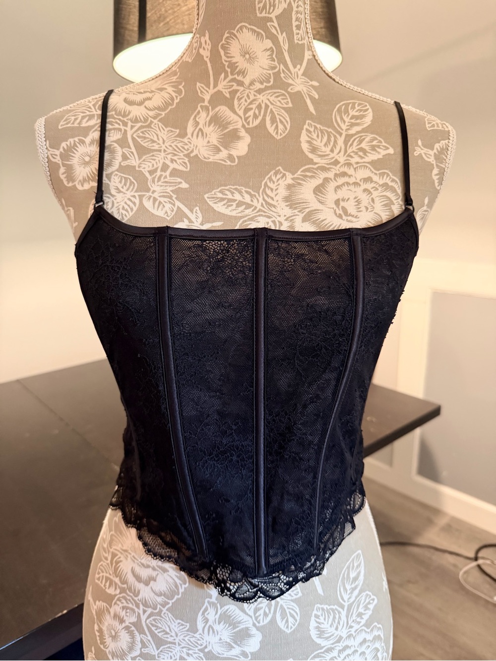 Zara Black Lace Corset Camisole Large